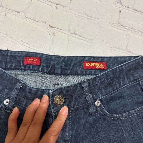 EXPRESS STELLA boot cut Women’s dark wash Blue Jeans Y2K fashion Low rise 0R GuC - Picture 12 of 14